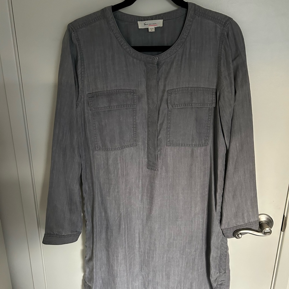 Vince Camuto Gray Long Sleeve Tunic Dress, Size Medium